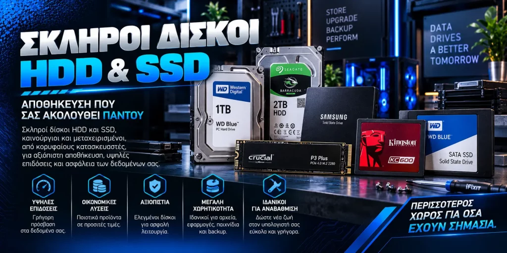 Σκληροί δίσκοι HDD και SSD για υπολογιστές