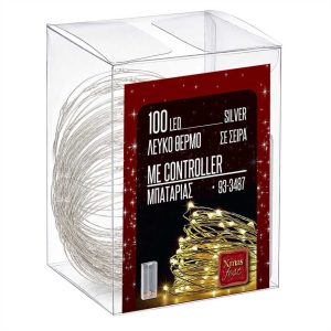 100 χριστουγεννιάτικα λαμπάκια LED Copper μπαταρίας θερμό λευκό